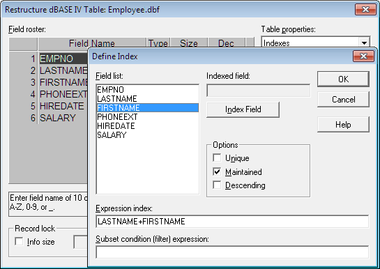 DBD7-dBASE5-Expression-index