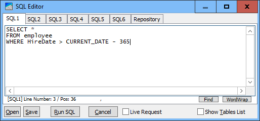 SQLdialog-CurrentDate
